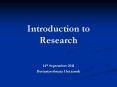 Intoduction To research PowerPoint PPT Presentation
