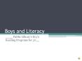 Boys Literacy PowerPoint PPT Presentation