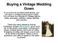 Buying a Vintage Wedding Gown