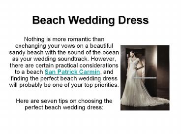 Beach Wedding Dress