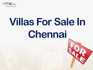 Villas for sale in chennai