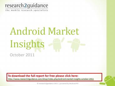 Android Market insights-Octorber 2011.