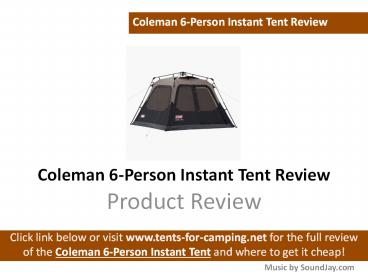 Coleman 6 Person Instant Tent Review