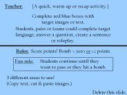 Interactive TEFL Game: Minesweeper