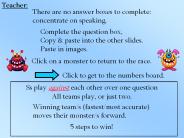 Interactive TEFL Game: Monster Race