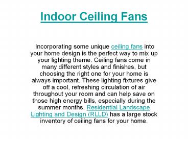 Indoor Ceiling Fans