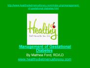 Management of Gestational Diabetes