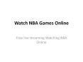Watch NBA Games Online