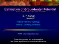 Estimation of Groundwater Potential PowerPoint PPT Presentation