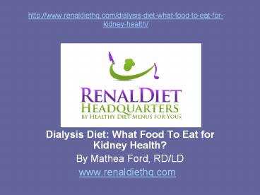 Dialysis Diet