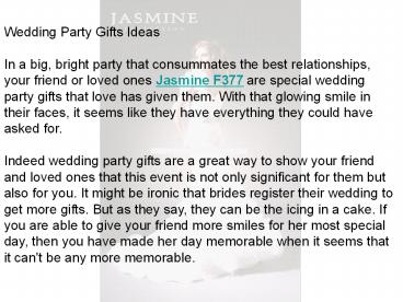 Wedding Party Gifts Ideas