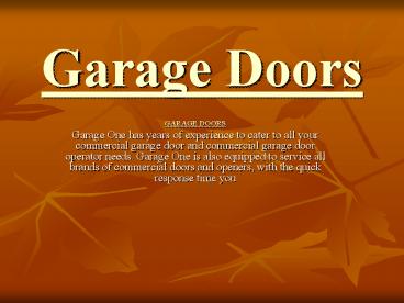 Garage Doors