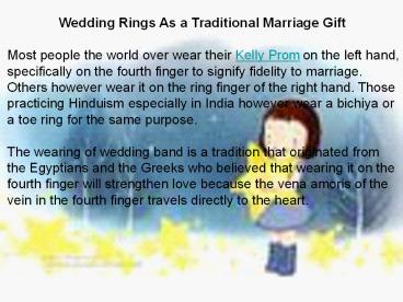 Wedding Rings As a Traditional Marriage Gift