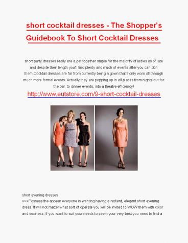 Short Cocktail dresses