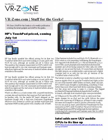 VR-Zone Tech News for the Geeks Jun 2011 Issue