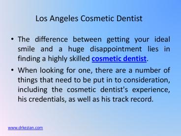 Los Angeles Cosmetic Dentist 1-25-2012