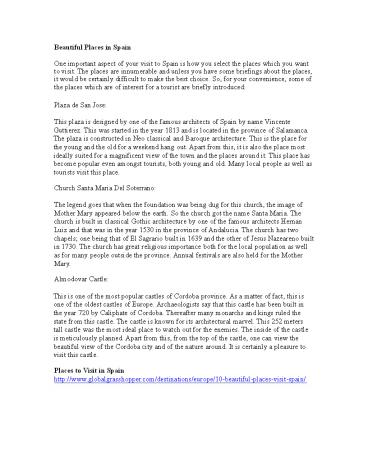 Beautiful Places in Spain