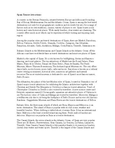 Spain Tourist Attractions