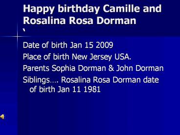 LITTLE CAMILLE DORMAN