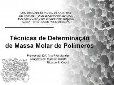Molar weight determination