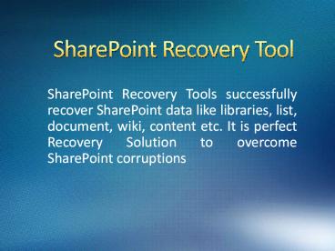 How to Repair SharePoint Database