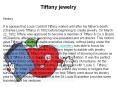 Tiffany jewelry PowerPoint PPT Presentation