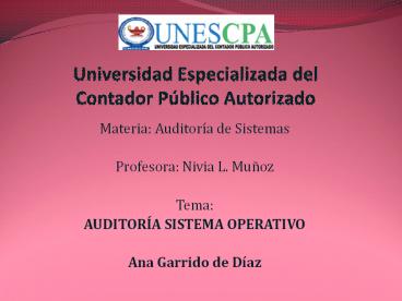 Auditoría al Sistema Operativo