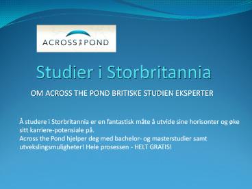 Studier i Storbritannia
