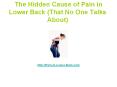 The Hidden Cause of Pain in Lower Back PowerPoint PPT Presentation