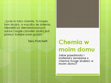 Chemia w moim domu - Tula & ryuku