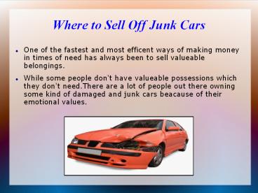 Where to Sell Off Junk Cars