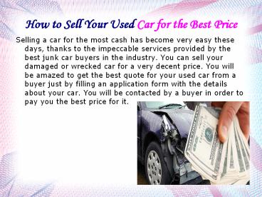 How to Sell Your Used Car for the Best Price
