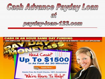 Cash Advance Payday Loan