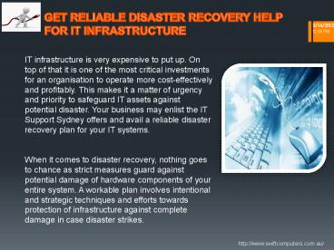 Get reliable Disaster Recovery help for IT infrastructure