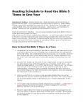Reading Schedule to Read the Bible 5 Times in One Year PowerPoint PPT Presentation