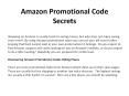 Amazon Promotional Code Secrets