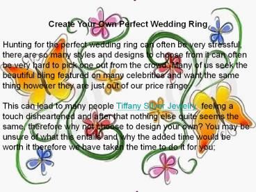 Create Your Own Perfect Wedding Ring