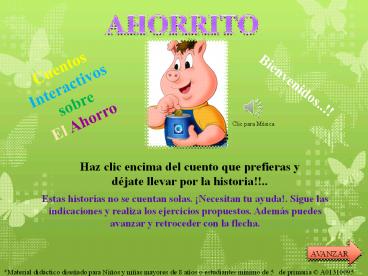 CUENTOS INTERACTIVOS AHORRITO