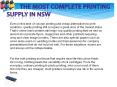 The Most Complete Printing Supply in NSW