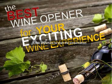The Best Wine Opener for Your Exciting Wine Experience