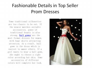 Beautiful Fashionable Prom Dresses
