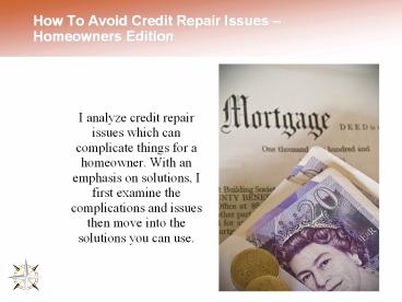 How To Avoid Credit Repair Issues – Homeowners Edition