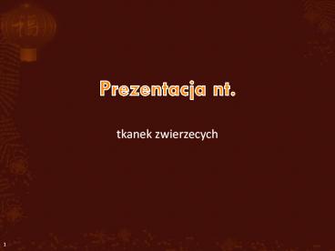 Tkanki zwierzęce