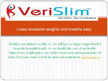 Slim up and breathe easy