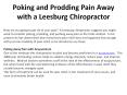 Poking and Prodding Pain Away with a Leesburg Chiropractor PowerPoint PPT Presentation