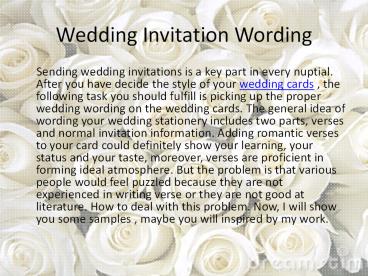 Wedding Invitation Wording