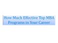 How Much Effective Top MBA Programs in Your Career