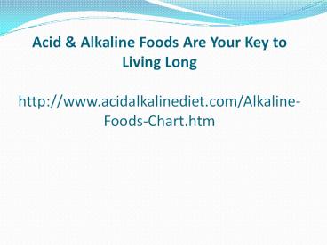 Acid and Alkaline Foods