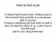 How to find a job PowerPoint PPT Presentation
