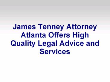 James Tenney Attorney Atlanta